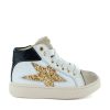 Girls STONES and BONES Mid Shoes | Flara Calf - Glitter Off White + Platin - Stones And Bones