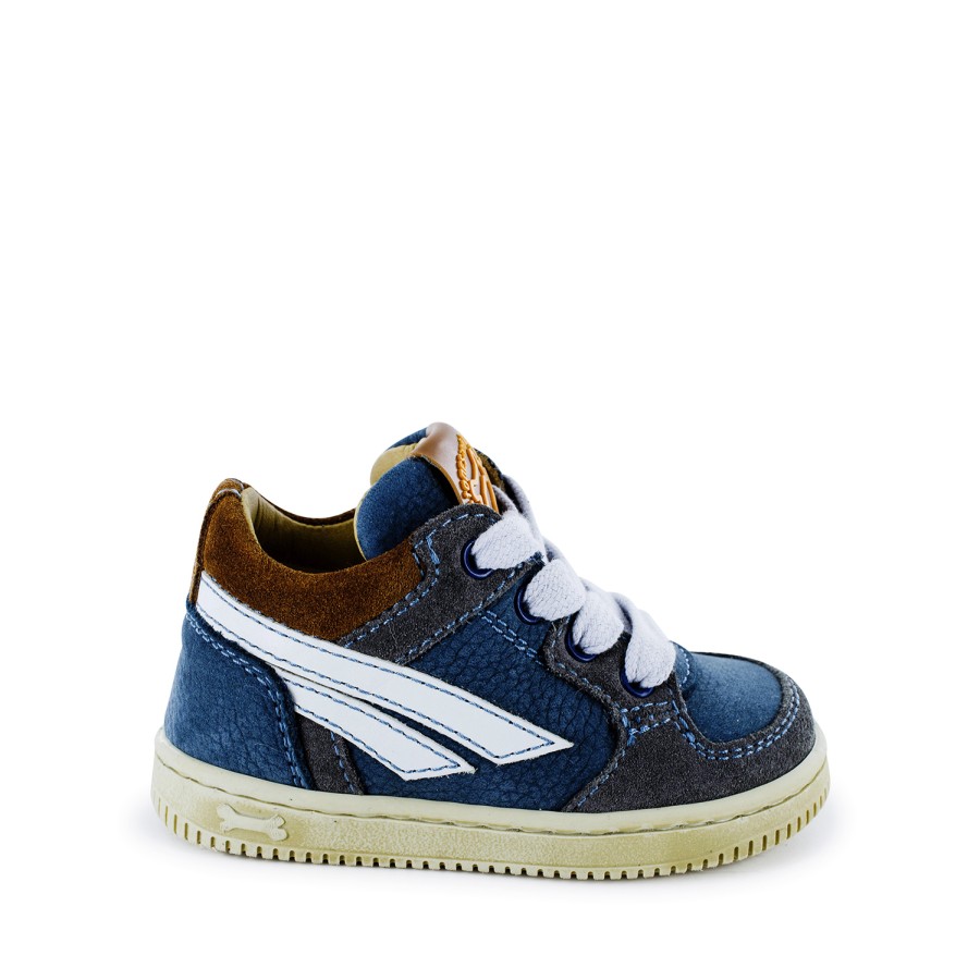 Boys STONES and BONES Low Shoes | Nomi Crs - Nabuk Petrol + Off White - Stones And Bones