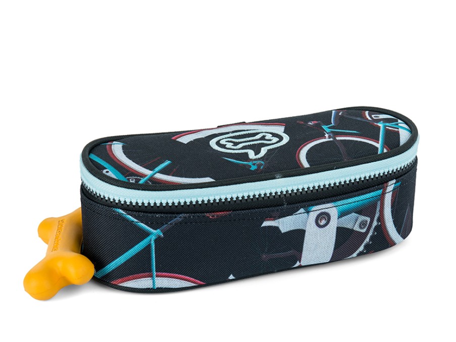 Boys STONES and BONES Pencil Cases | Oak - Bikes Black - Stones And Bones