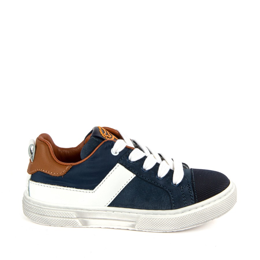 Boys STONES and BONES Mid Shoes | Perno Calf Navy + White - Stones And Bones