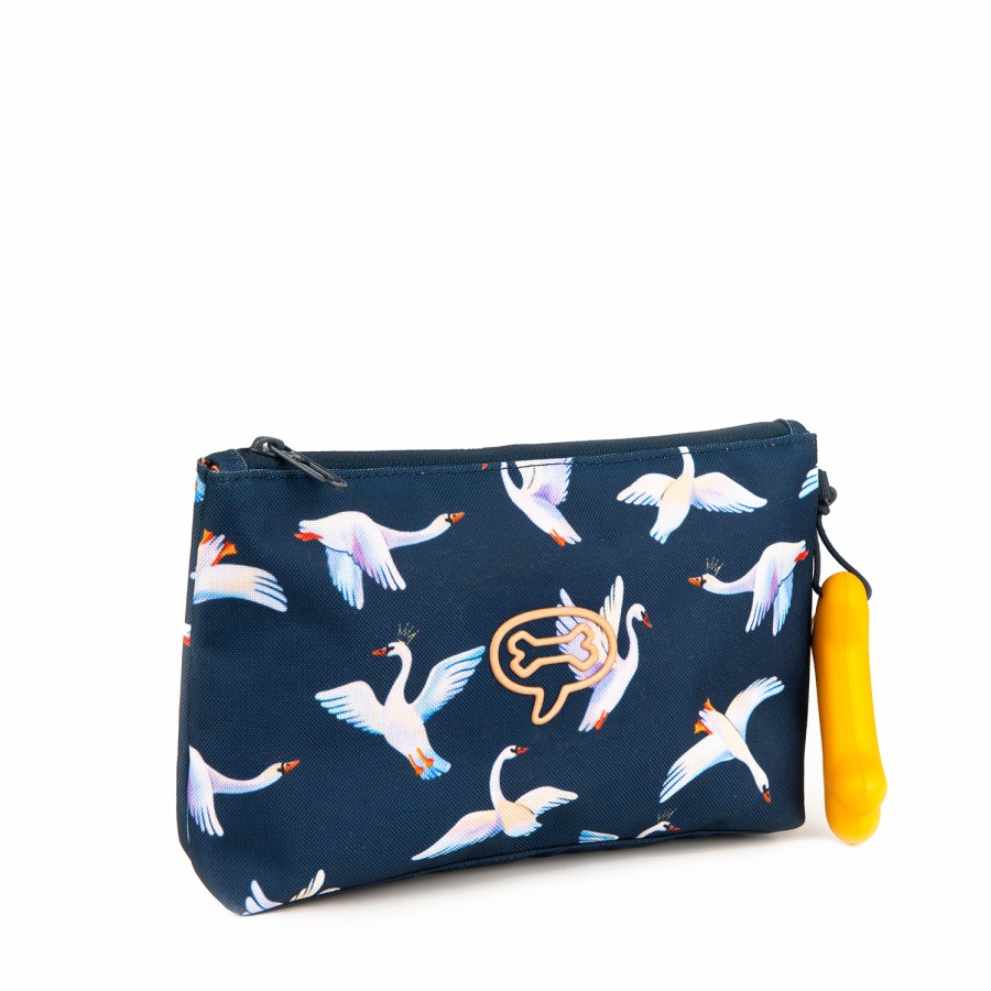 Girls STONES and BONES Pencil Cases | Bay - Swans Indigo - Stones And Bones