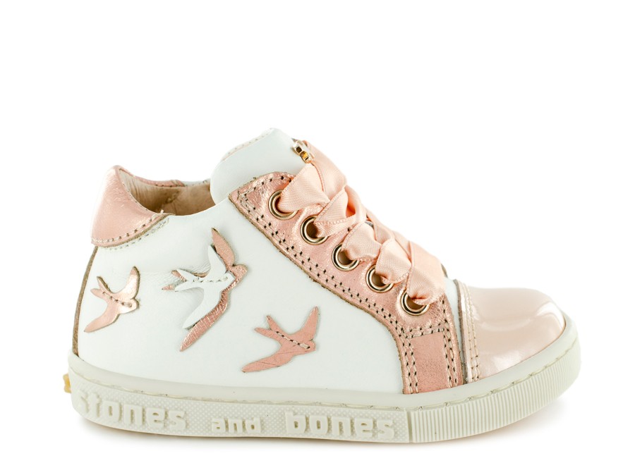 Girls STONES and BONES Mid Shoes | Sual Vit Ivor + Salmon - Stones And Bones