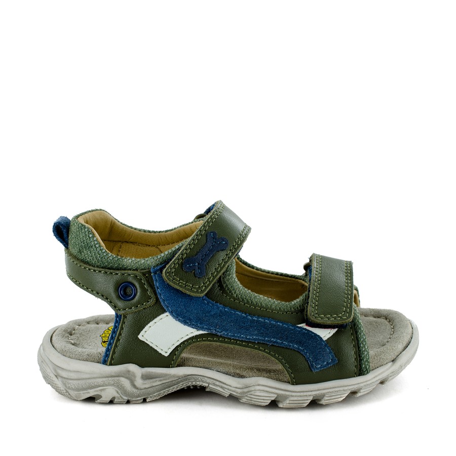 Boys STONES and BONES Sandals | Josto Calf - Crs Khaki + Denim - Stones And Bones