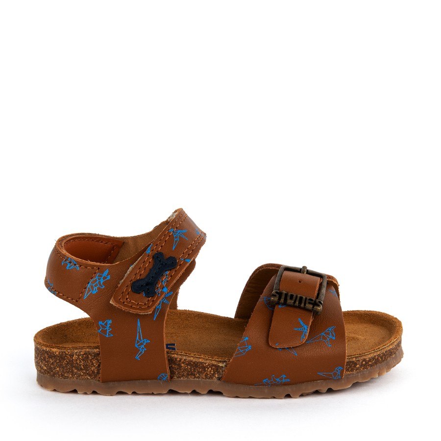 Boys STONES and BONES Sandals | Losto Calf Cuoio + Turquoise - Stones And Bones