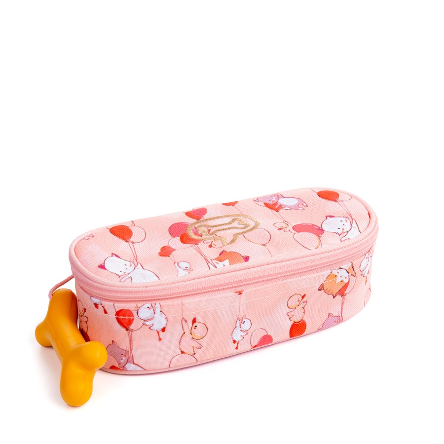 Girls STONES and BONES Pencil Boxes | Oak - Balloons Pink - Stones And Bones