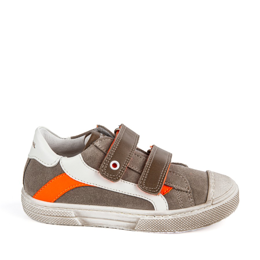 Boys STONES and BONES Low Shoes | Marro Crs Taupe + F.Orange - Stones And Bones