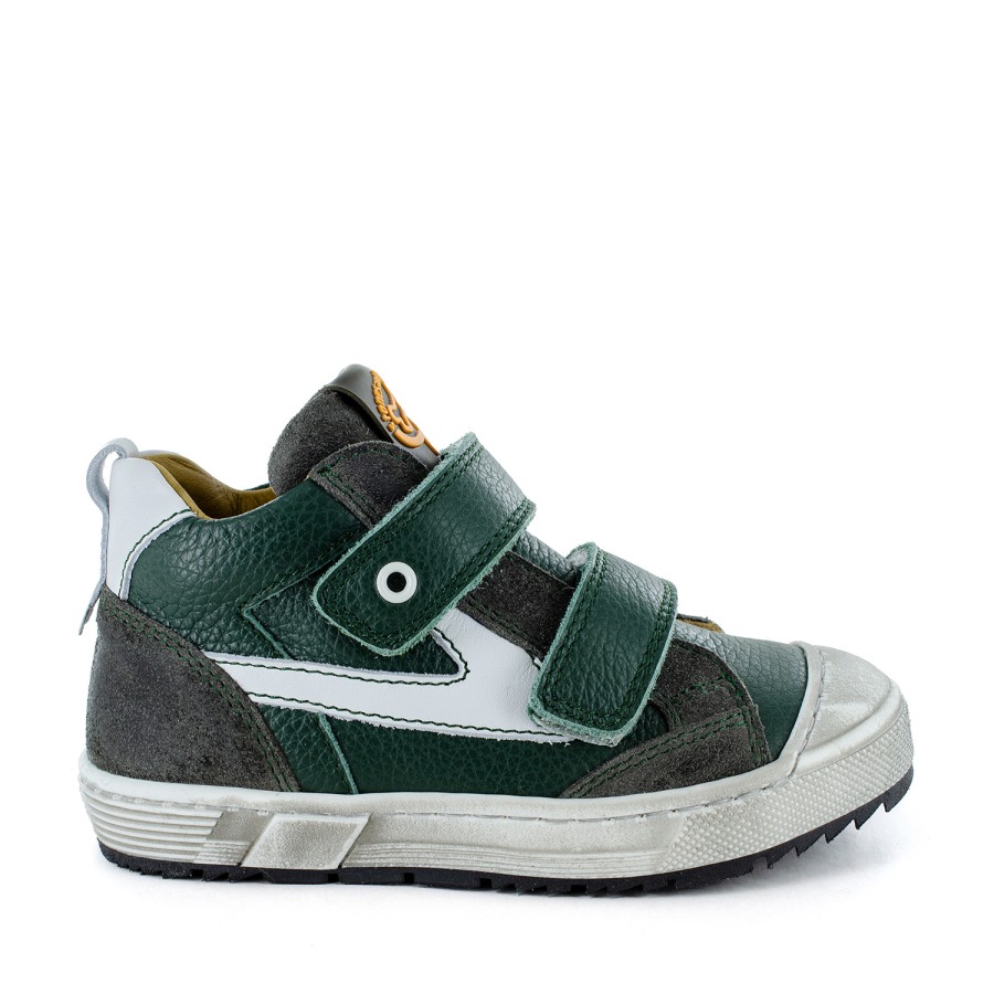 Boys STONES and BONES Mid Shoes | Goppi Calf Forest + Off White - Stones And Bones