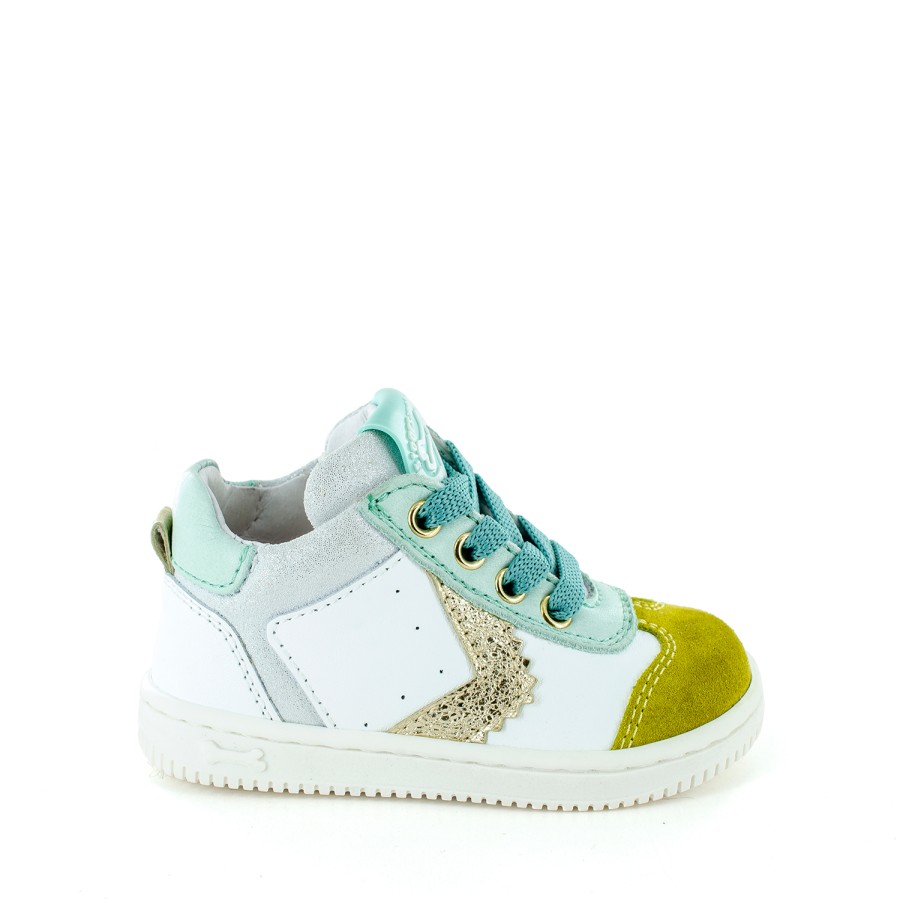 Girls STONES and BONES Low Shoes | Noes Crs - Calf White + Lagune - Stones And Bones