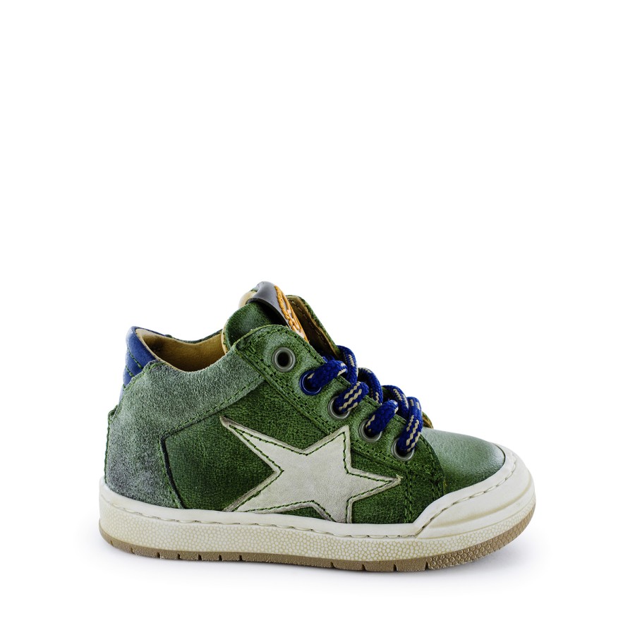 Boys STONES and BONES Mid Shoes | Neos Calf Olive + Navy - Stones And Bones