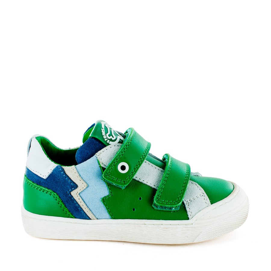 Boys STONES and BONES Low Shoes | Ginot Calf Grass + Off White - Stones And Bones