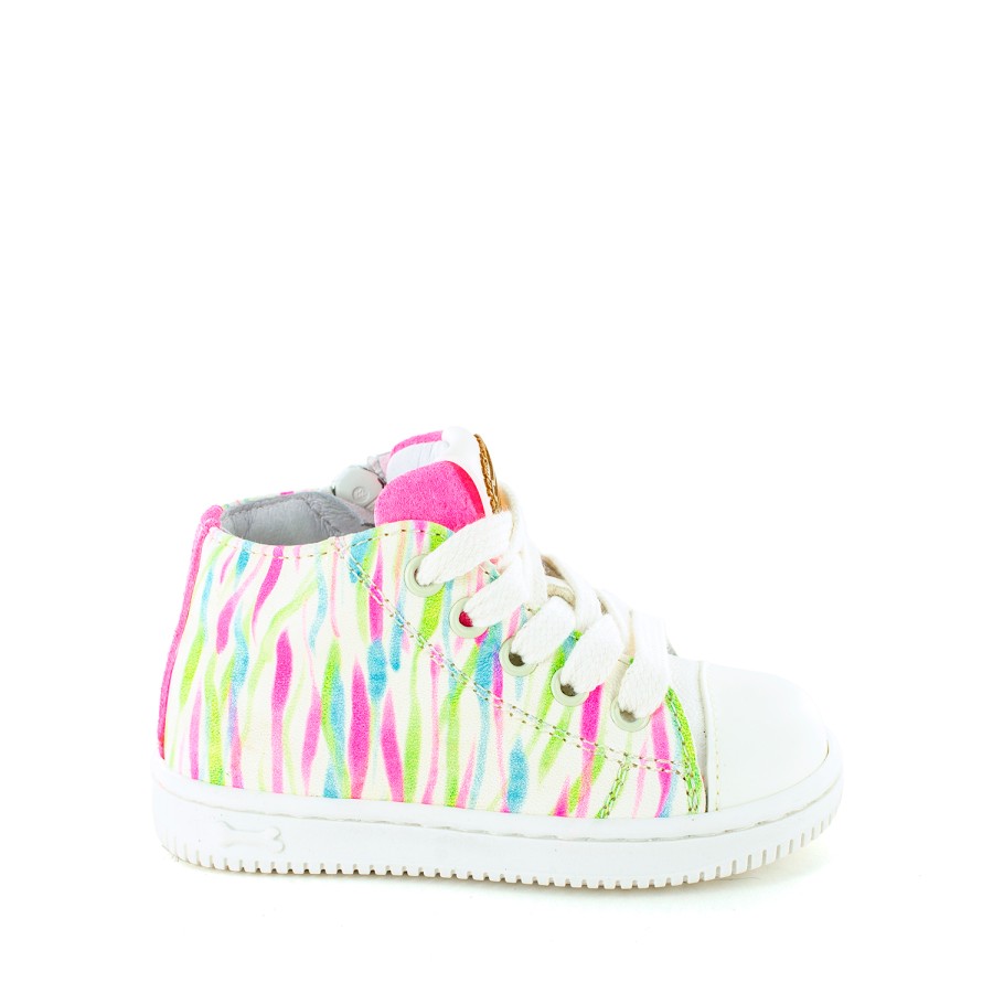 Girls STONES and BONES Mid Shoes | Tiva Calf Fuchsia + Milk - Stones And Bones