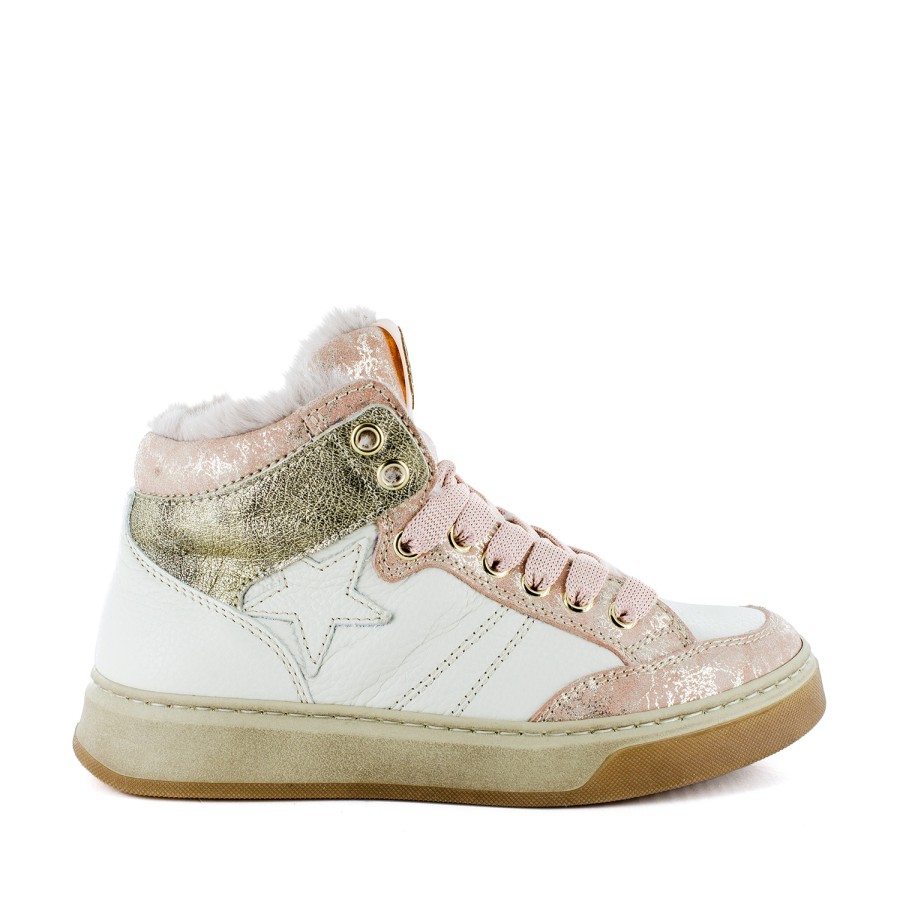 Girls STONES and BONES Mid Shoes | Dilup/W Calf - Metal Nude + Ivor - Stones And Bones