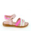 Girls STONES and BONES Sandals | Gamma Calf Old Rose + Fuxia Fluo - Stones And Bones