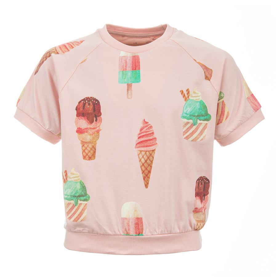 Girls STONES and BONES T-Shirts Short Sleeves | Venice - Ice Pattern Pink - Stones And Bones