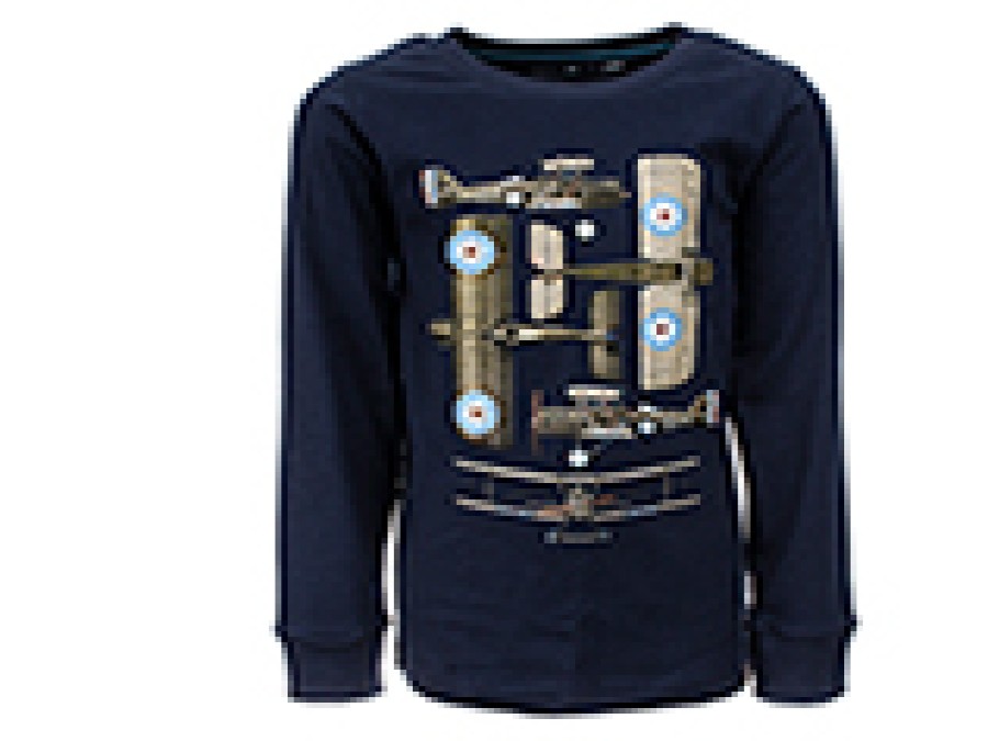 Boys STONES and BONES T-Shirts With Long Sleeves | Tougher - Yellow Car Navy - Stones And Bones