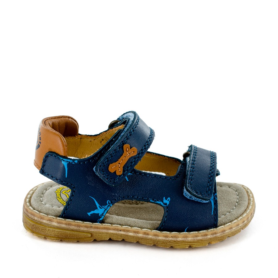 Boys STONES and BONES Sandals | Delo Calf Navy + Cuoio - Stones And Bones