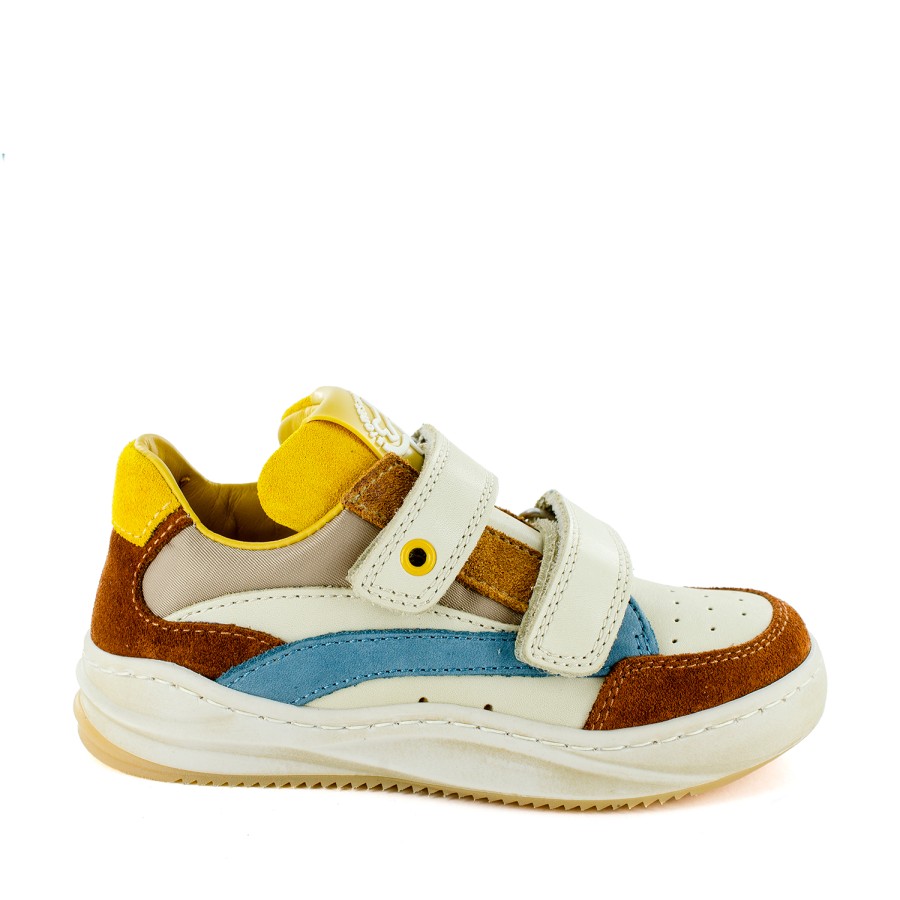 Boys STONES and BONES Low Shoes | Troep Crs - Calf Cognac + Cream - Stones And Bones