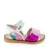 Girls STONES and BONES Sandals | Leafy Calf - Metal White + Rose - Stones And Bones