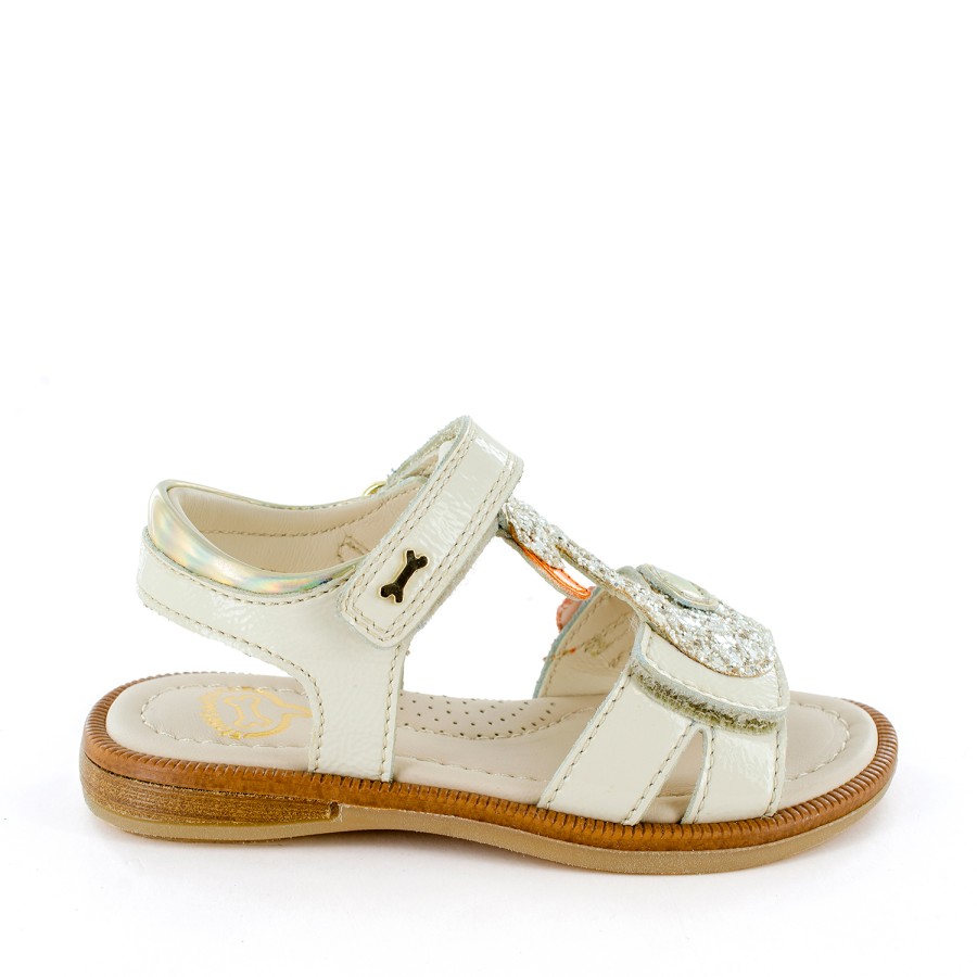 Girls STONES and BONES Sandals | Swap Calf - Glitter Cream - Stones And Bones