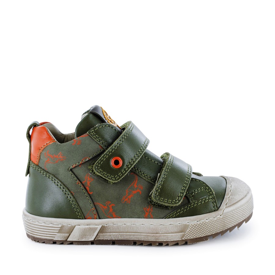 Boys STONES and BONES Mid Shoes | Dibos Calf Khaki - Stones And Bones