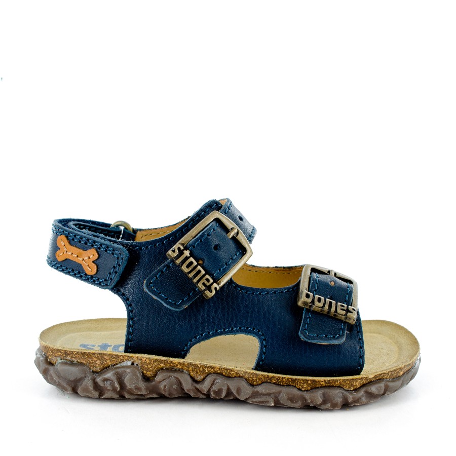 Boys STONES and BONES Sandals | Wham Calf Navy - Stones And Bones