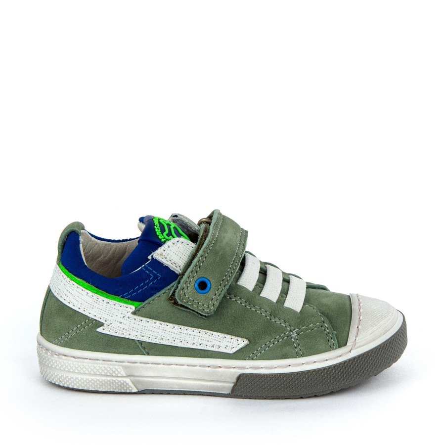 Boys STONES and BONES Low Shoes | Ronet Calf Moss + Electric Blue - Stones And Bones