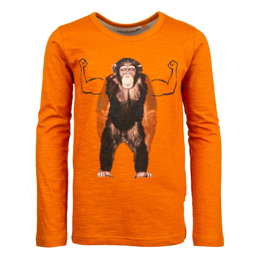 Boys STONES and BONES T-Shirts With Long Sleeves | Skipper - Power Ocre - Stones And Bones