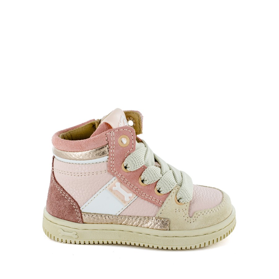 Girls STONES and BONES Mid Shoes | Neal Crs - Calf Nude + Off White - Stones And Bones