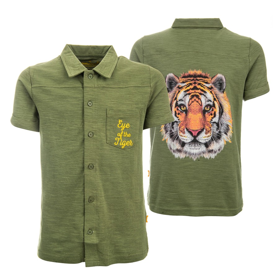 Boys STONES and BONES Shirts | Capture - Tiger Khaki - Stones And Bones