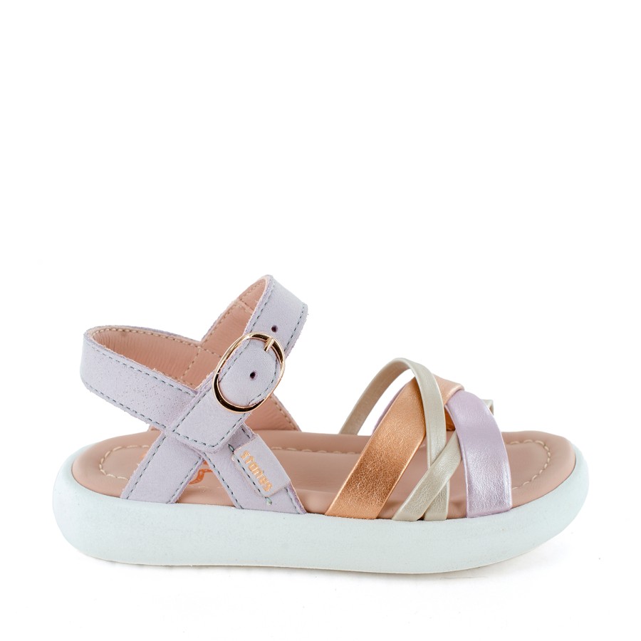 Girls STONES and BONES Sandals | Clary Pearl - Calf Lilac - Stones And Bones