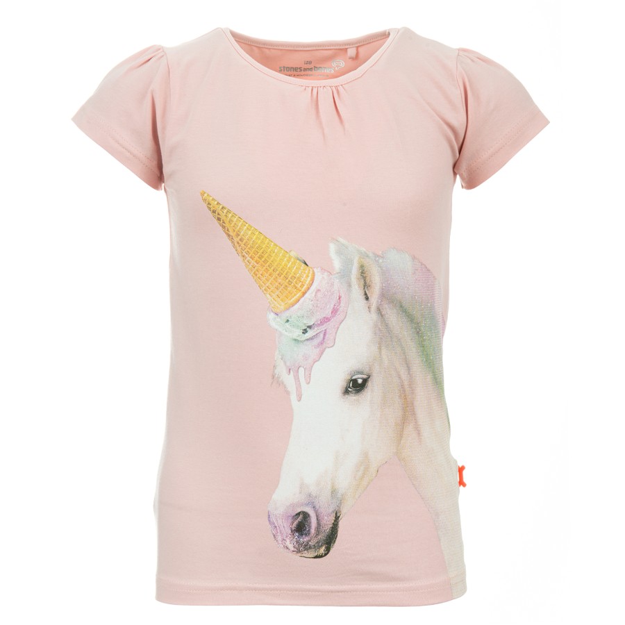 Girls STONES and BONES T-Shirts Short Sleeves | Florene - Unicorn Pink - Stones And Bones