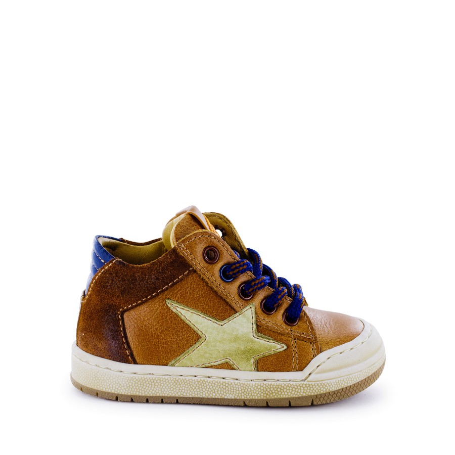 Boys STONES and BONES Mid Shoes | Neos Calf Cognac + Navy - Stones And Bones