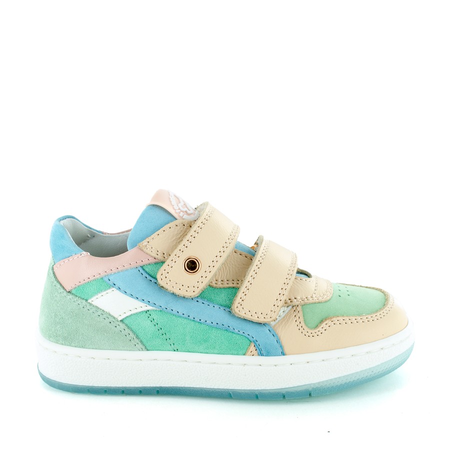 Girls STONES and BONES Low Shoes | Liuta Calf - Crs Natural + Mint - Stones And Bones