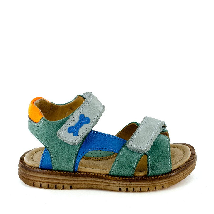 Boys STONES and BONES Sandals | Tones Calf Oxide + L.Blue - Stones And Bones