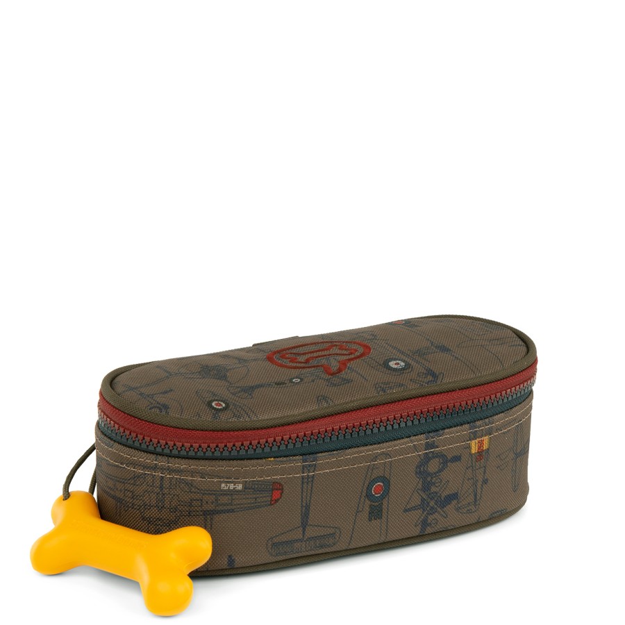 Boys STONES and BONES Pencil Cases | Oak - Airborne Mud - Stones And Bones