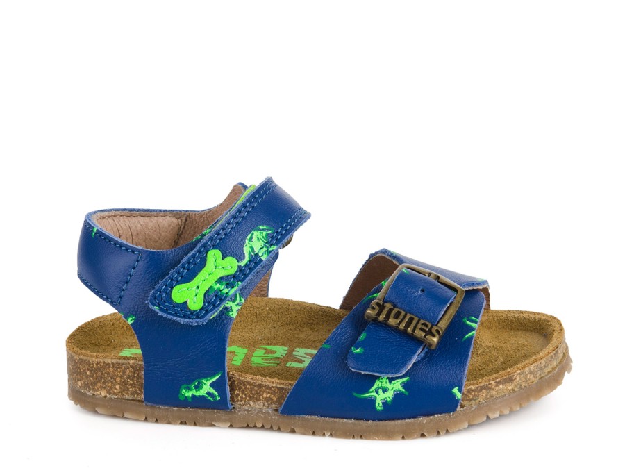 Boys STONES and BONES Sandals | Losto Nappa Bluette + Verde Fluo - Stones And Bones