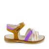 Girls STONES and BONES Sandals | Gamma Calf Cognac + Lilac - Stones And Bones