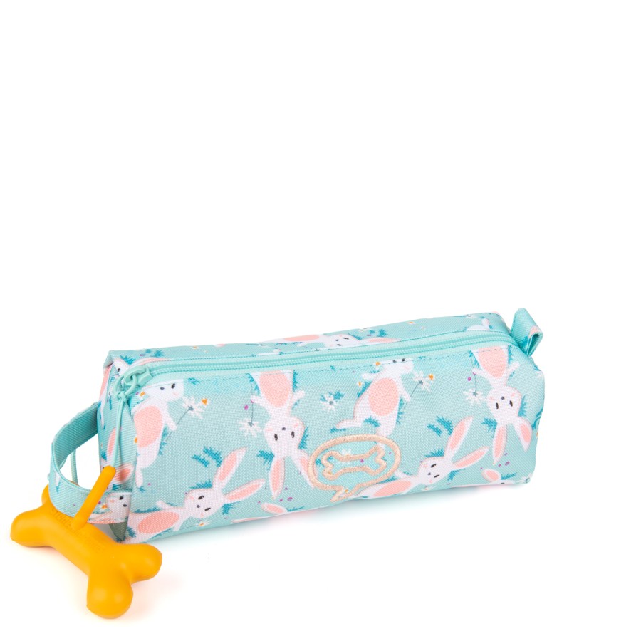 Girls STONES and BONES Pencil Cases | Oregon 2.0 - Bunnies Aqua - Stones And Bones