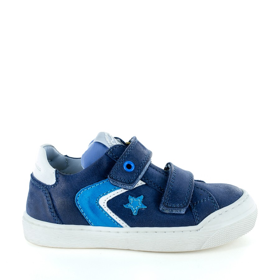 Boys STONES and BONES Low Shoes | Geppo Calf Navy + Sky - Stones And Bones