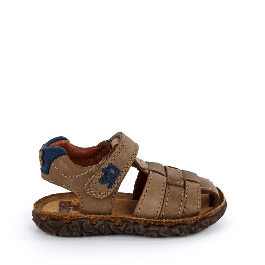 Boys STONES and BONES Sandals | Natan Vit Taupe + Blue - Stones And Bones