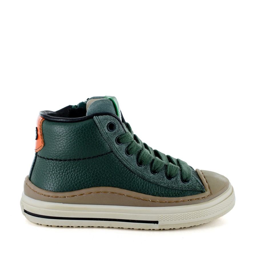 Boys STONES and BONES Mid Shoes | Ledot Calf - Crs Forest - Stones And Bones