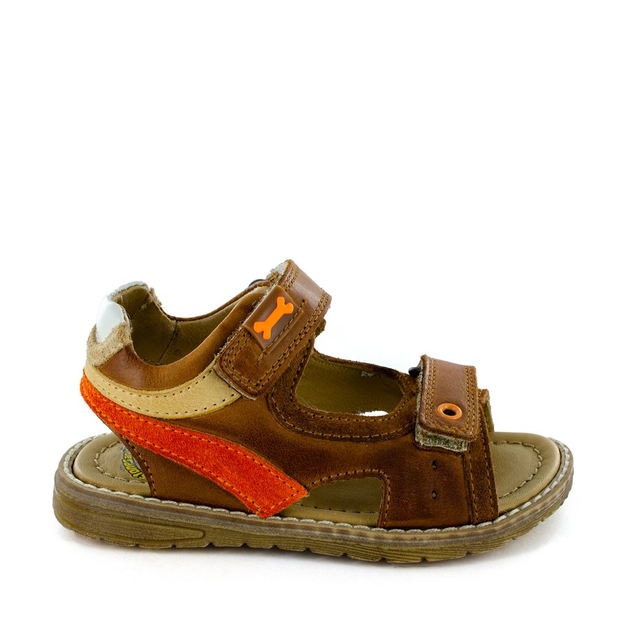 Boys STONES and BONES Sandals | Drops Vit Cognac + Natural - Stones And Bones