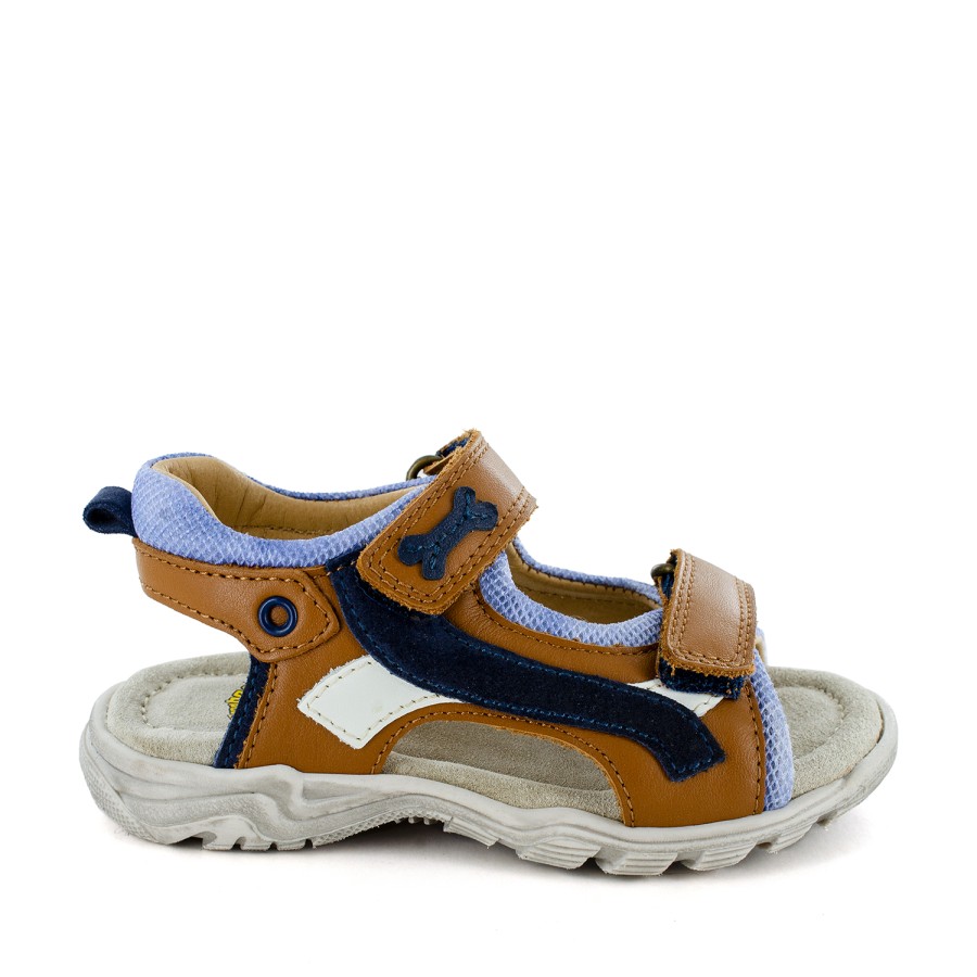 Boys STONES and BONES Sandals | Josto Calf - Crs Cuoio + Navy - Stones And Bones