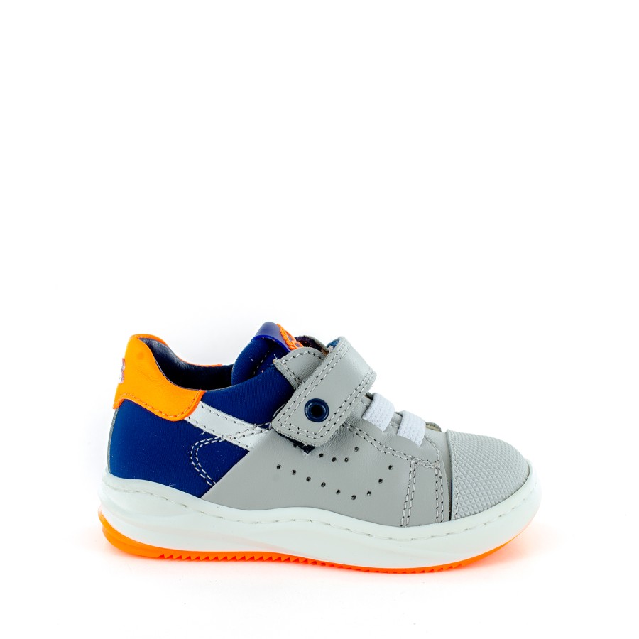 Boys STONES and BONES Low Shoes | Almo Calf L.Grey + Blue - Stones And Bones