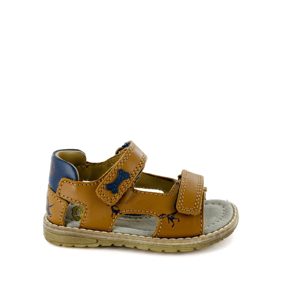 Boys STONES and BONES Sandals | Dent Calf Cuoio + Navy - Stones And Bones