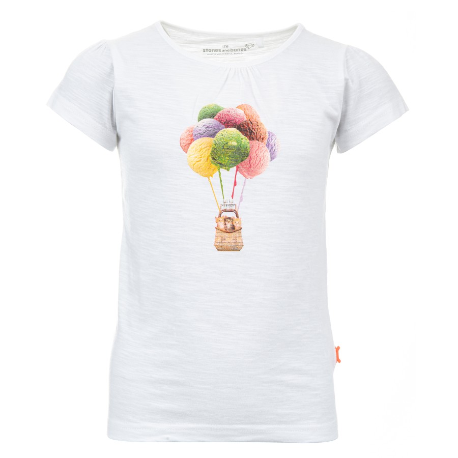 Girls STONES and BONES T-Shirts Short Sleeves | Florene - Cold Air White - Stones And Bones