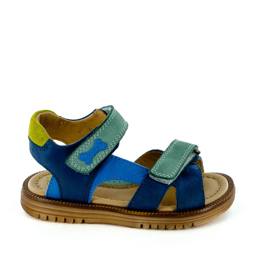 Boys STONES and BONES Sandals | Tones Calf Navy + L.Blue - Stones And Bones