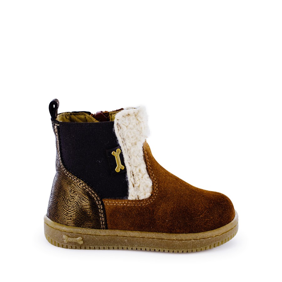 Girls STONES and BONES Half Boots | Neki Crs - Metal Brandy + Cognac - Stones And Bones