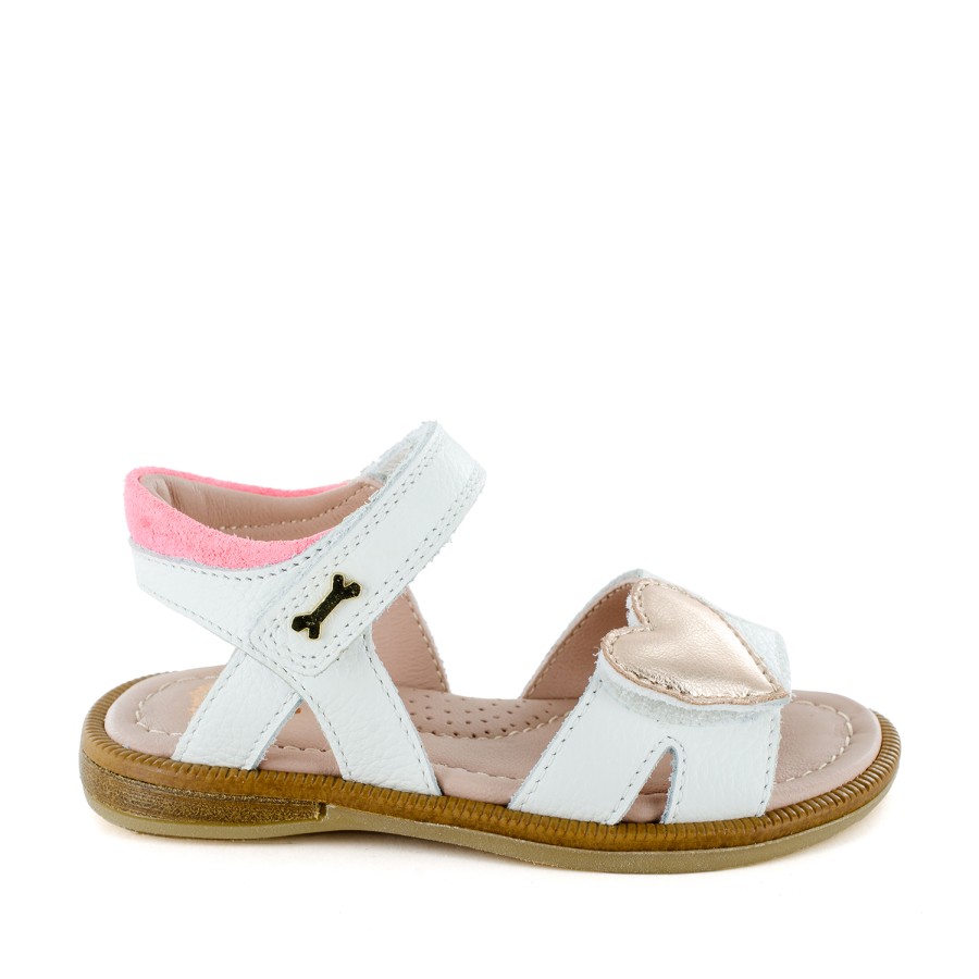 Girls STONES and BONES Sandals | Ferla Calf - Metal White - Stones And Bones