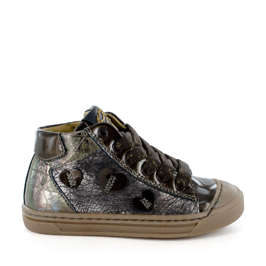 Girls STONES and BONES Mid Shoes | Masic Metal Gunmetal - Stones And Bones